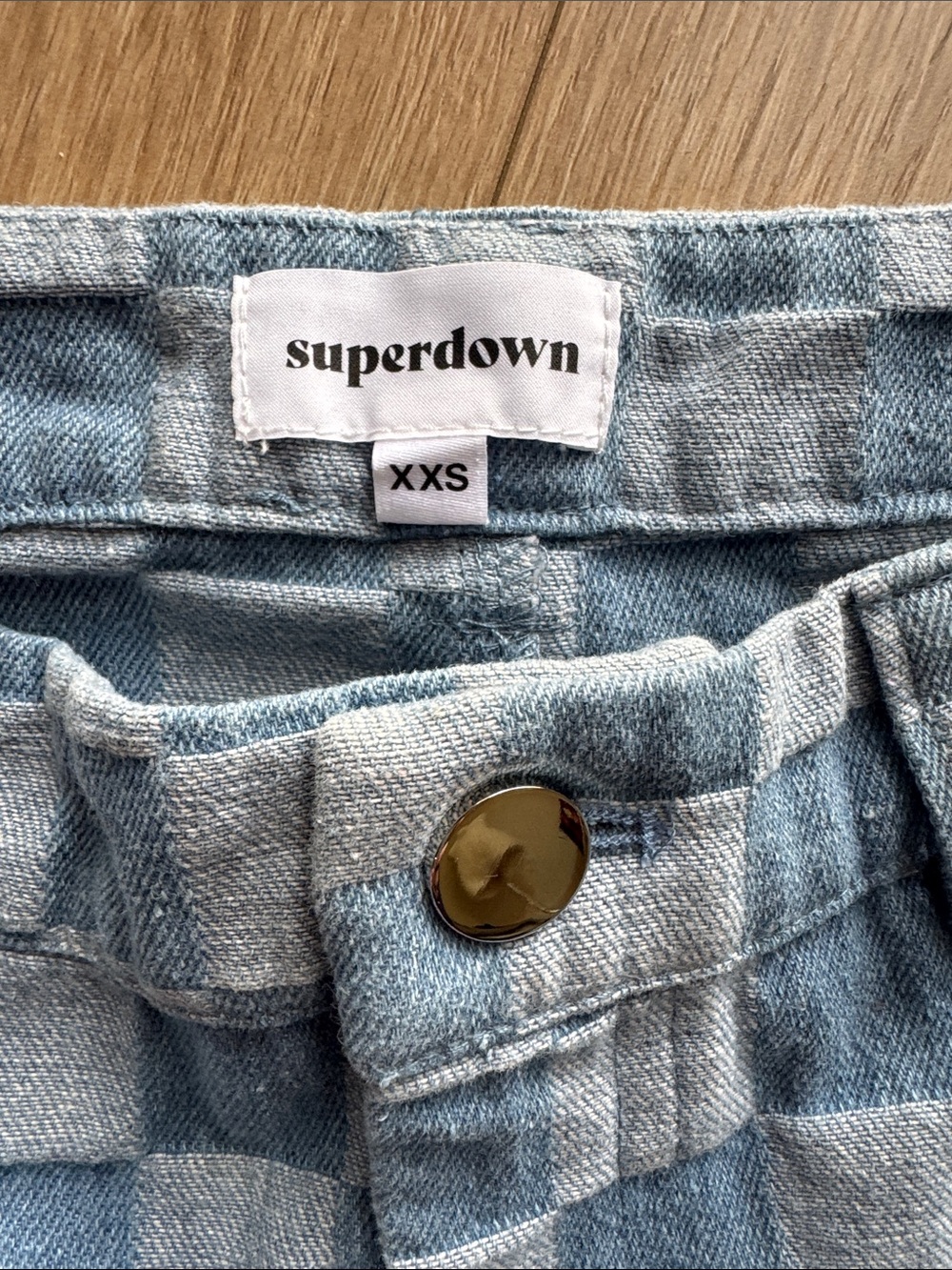 superdown Jules Checkered Jeans Blue Size XXS - Picture 10 of 13